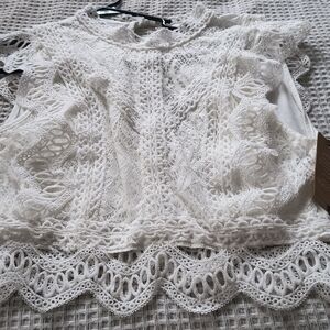 SHEIN White Lace Blouse